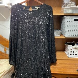 Gianni Bini Black Sequin Mini Dress